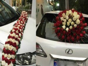 لیست قیمت گل آرایی گل کاری ماشین عروس در شیراز