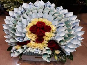 گل آرایی و تزئین پول برای عروسی و تولد کیش
